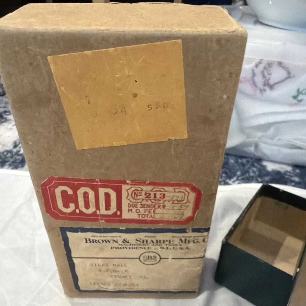 Vtg Brown & Sharpe Bressant Hair Clippers Orig Box Service Receipts Vtg Scissors